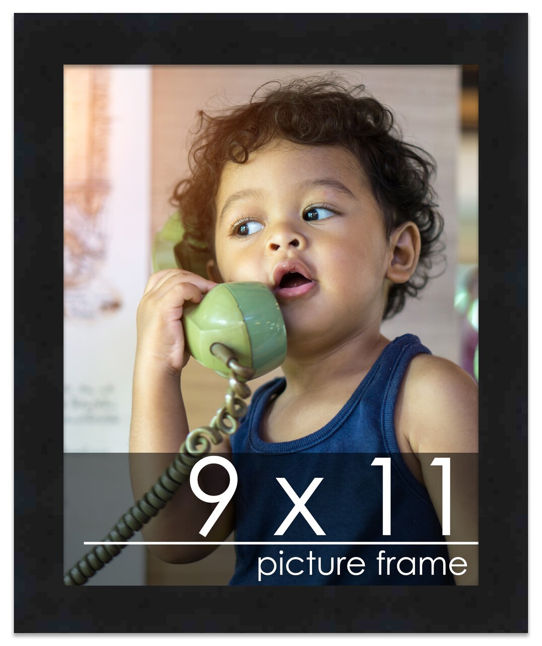 Photo Size Classic Modern Black Frame - UV Acrylic, Foam Board Backing, Hanging Hardware